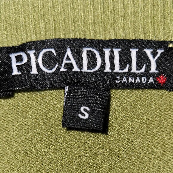 Piccadilly Side Tie Rib Knit 3/4 Sleeve Sweater Top Fern Green Women's Size S - Picture 12 of 15